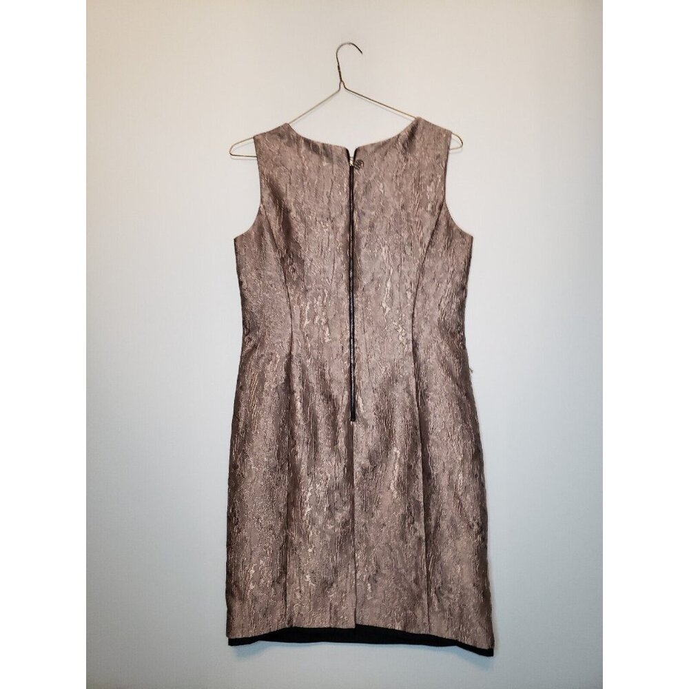 Antonio Melani Womens Sz 10 Dress Sleeveless Gold Shimmer Back Zip Pencil Style - Picture 2 of 6